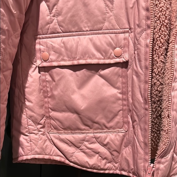 Crewcuts Primaloft Girl’s Reversible Pink Quilted Sherpa Jacket, Size XL - Picture 7 of 13